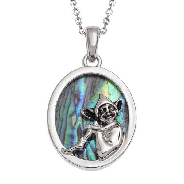 Natural Paua Shell - Good Luck Pixie Necklace  - Gift Boxed.