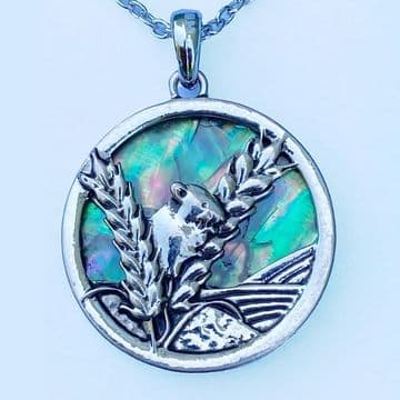 Natural Paua Shell - Harvest Mouse Necklace