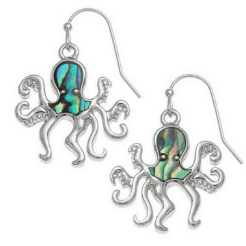Natural Paua Shell - Octopus Earrings