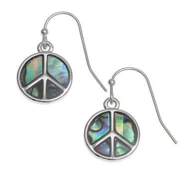 Natural Paua Shell -Peace Earrings
