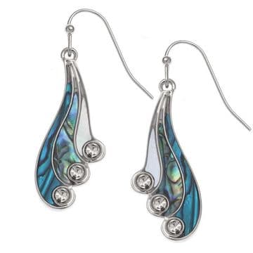 Natural Paua Shell - Peacock Wing Earrings