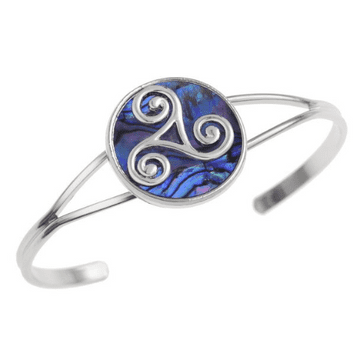 Natural Paua Shell - Purple Celtic Triskele Bangle
