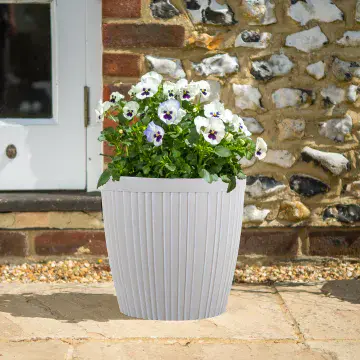 New Oxford Eco Planter - Recycled Plastic - Light Grey - Large 35cm
