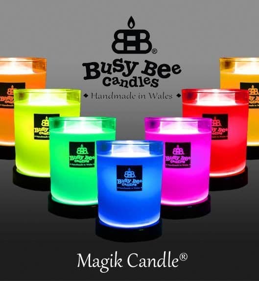 New The Magik Candle By Busy Bee - No Flame -Just Incredible Controllable Fragrance - Fresh cut grass.