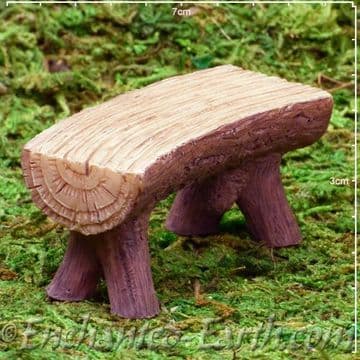 New Vivid Arts Miniature World Plus Size - Log Bench - 6.5cm