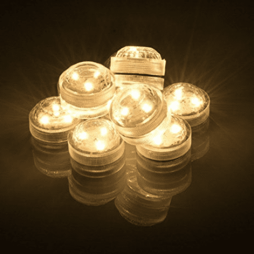 NEW- Waterproof Submersible bright warm glow Led Tealight.