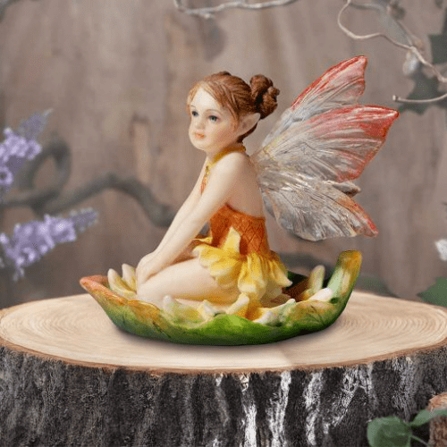 Olivia - Enchanted on Lily Pad Small Fairy Figurine.