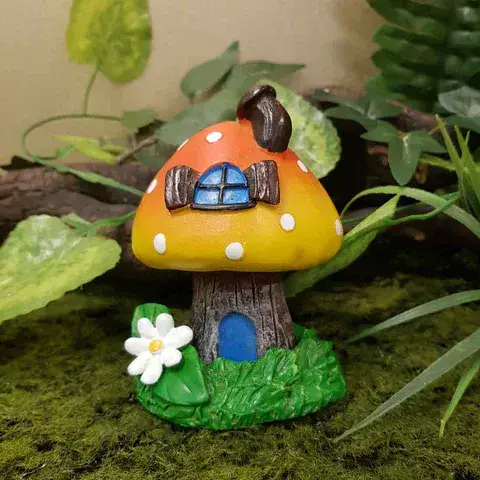 Orange Fairy Toadstool House / Incense Burner with Free Cones.