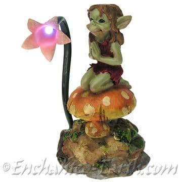 Orange Toadstool Pixie led Reading Lamp