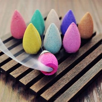 Pack of 10 BlackFlow Incense Cones (waterfall effect Scented cones) MIXED SCENTS
