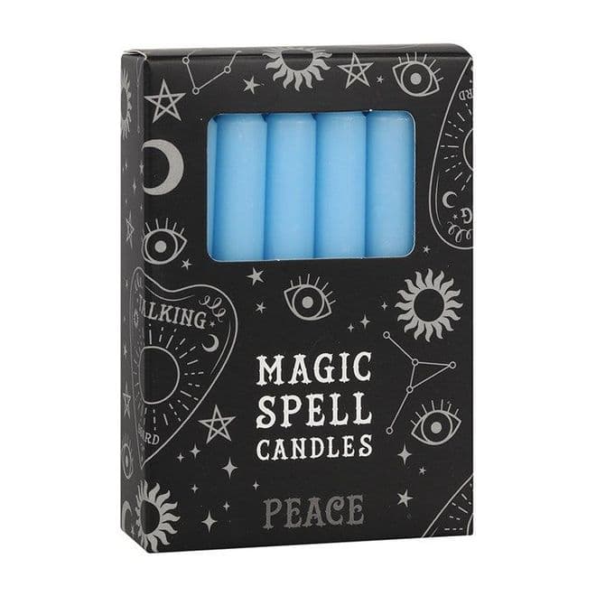 Pack of 12 Blue Peace spell candles.