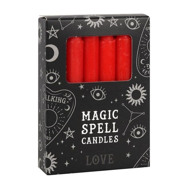 Pack of 12 Red spell candles - Love.
