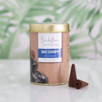 Pack of 20 Large BlackFlow Incense Cones - Nag Champa(waterfall effect Scented cones)