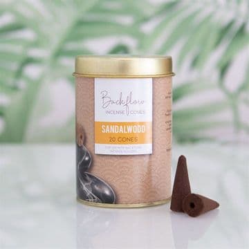 Pack of 20 Large BlackFlow Incense Cones - Sandlewood (waterfall effect Scented cones)