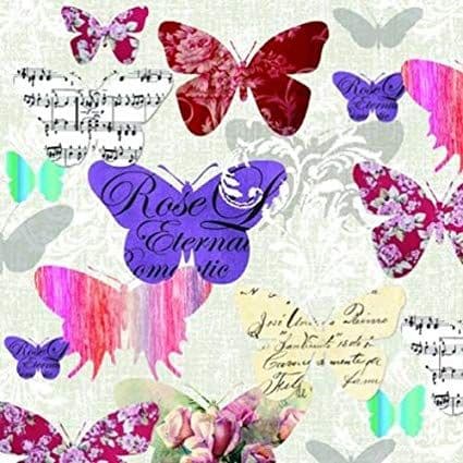 Pack of 20 Quality Paper Napkins - Butterfly Romance.
