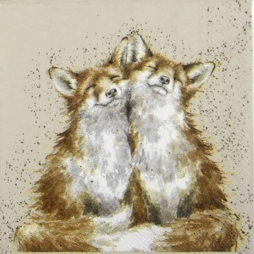 Pack of 20 Quality Paper Napkins Wrendale Designs Fox Contentment.