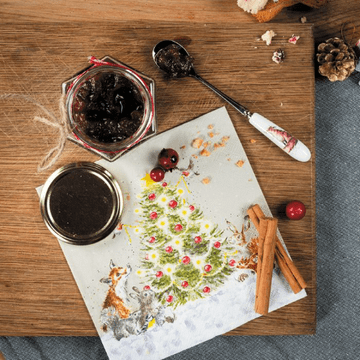 Pack of 20 Quality Paper Napkins -Wrendale Designs 'Oh Christmas Tree' Woodland Animals