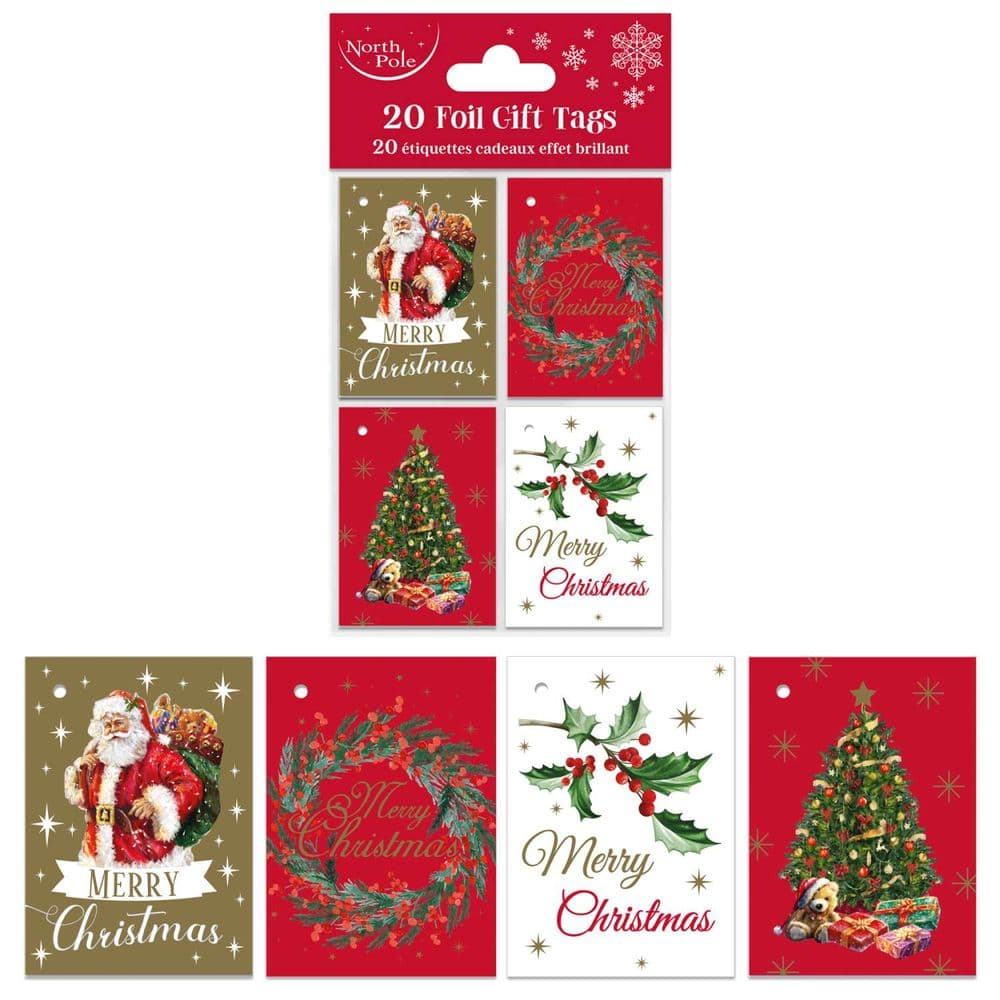 Pack of 20 Traditional Festive Gift Tags.