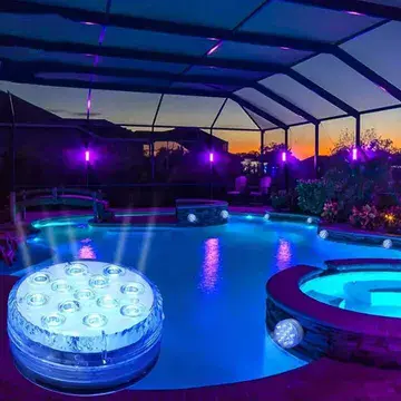 Pack of 4 Submersible LED Pond Lights - Colour Changing Lights