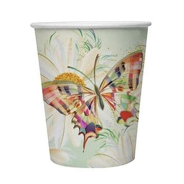 Pack of 8 Turnowsky Daisy Butterfly Paper Party Cups - Birthday Party Cups