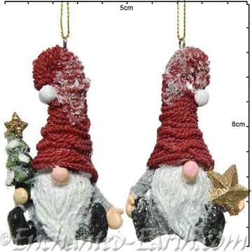 Pair of Ceramic Christmas Santa Gonks - 8cm