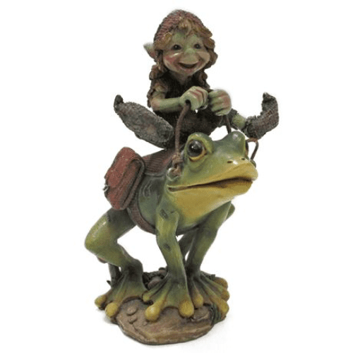 Peter the Pixie Riding a Hare - 11.5cm.
