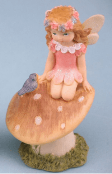 Paula  the Toadstool Fairy & Bluebird - Large 12cm