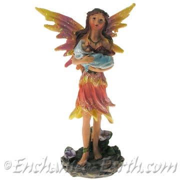 Peach Flower Fairy With Baby (Large 13.5 cm)