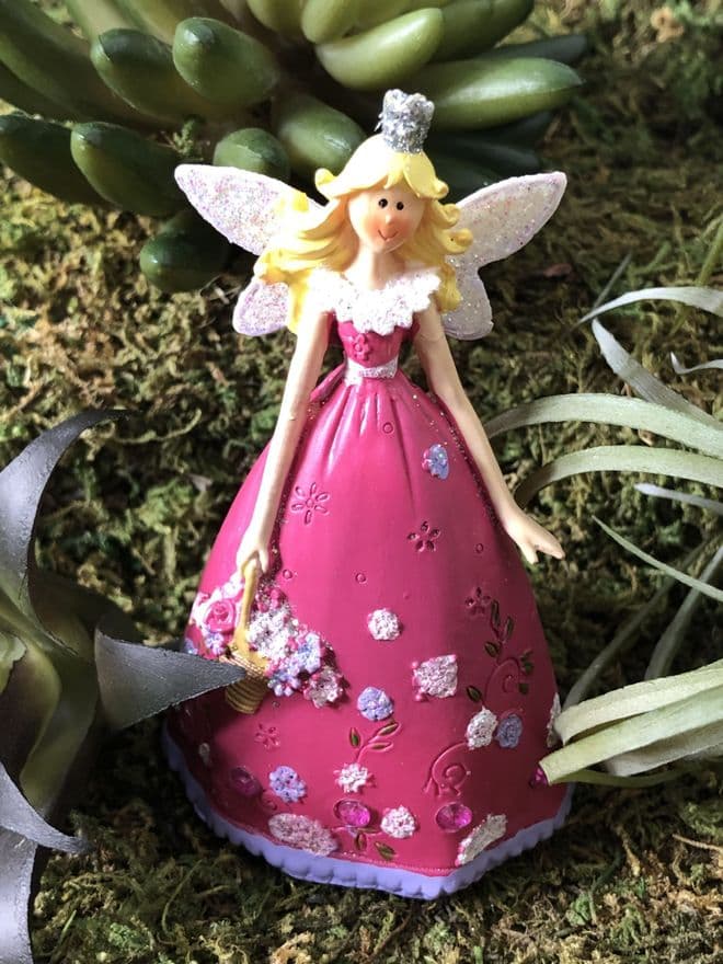Penelope The Fairy Princess with a basket of flowers - 9.5cm.