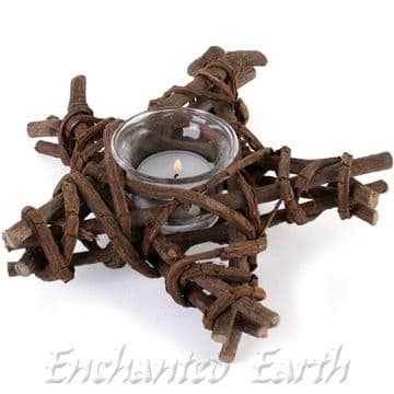 Pentagram Willow Candle Holder