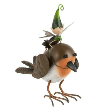 Pete the garden pixie and his flying robin