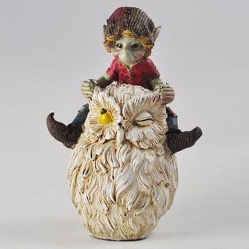 Peter the Pixie & his Pet Owl - 12cm