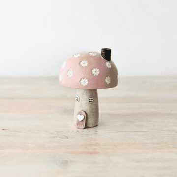 Pink Mini Mushroom House - 10cm