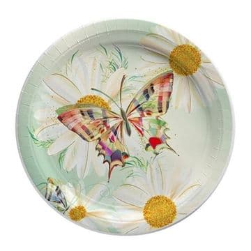 Pk of 8 - Turnowsky Daisy Butterfly 9" Party Plate - Mothers Day -Biodegradable