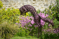 Bronze Leaping Fox Garden Sculpture - 100cm.
