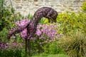 Bronze Leaping Fox Garden Sculpture - 100cm.