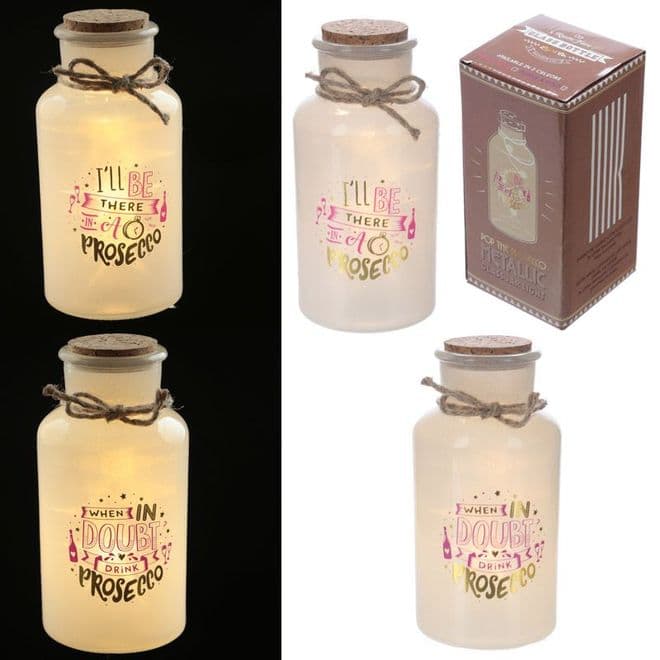 Prosecco Bottles - Glass LED wishing jars.