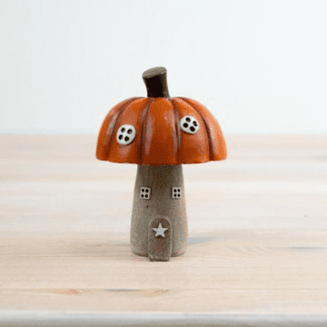 Pumpkin Toadstool Fairy House - 11cm