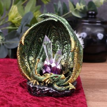 Quartz Guard Dragon - with LED light up Cave