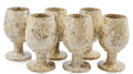 Real Fossilstone Polished Wine Goblet