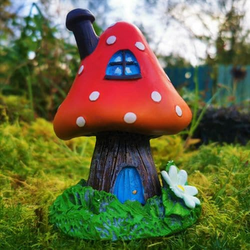 Red Fairy Toadstool house / Incense burner with Free Incense Cones
