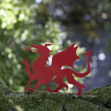 Red Metal Fence/Wall Dragon - 40cm