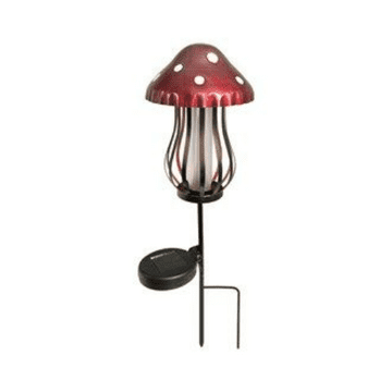 Red Metal - Solar Mushroom Stake - 45cm