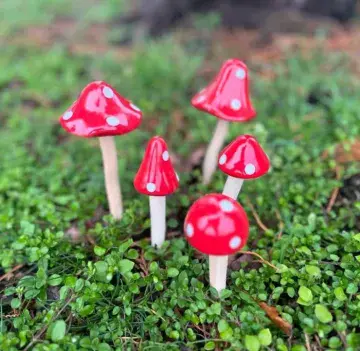 Red & White Porcelain Fairy Mushroom - 3 to choose from