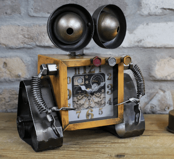 Retro Robot Clock - Yellow Wally