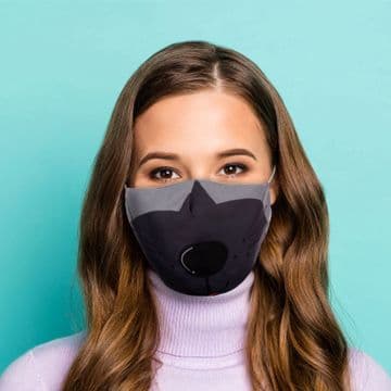 Reusable Face Covering - Cute Dog - Double Layered Face Mask