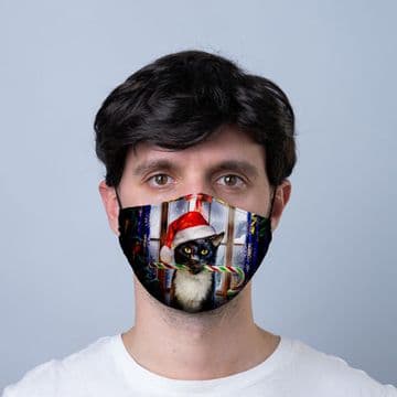 Reusable Face Covering - Lisa Parker krampuss Cat - Double Layered Face Mask