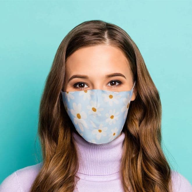 Reusable Face Covering - Summer Daisy's - Double Layered - Face Mask.