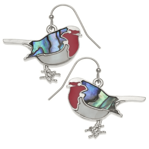Mother of Pearl Robin Earrings - Gift Boxed.