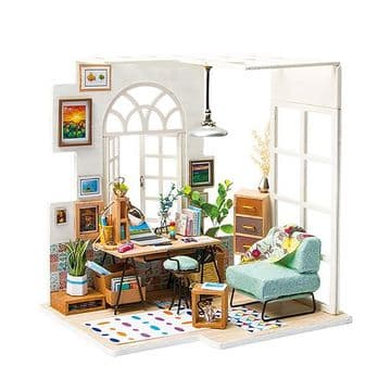 Robotime Miniature Garden DIY Kits - SOHO time - Miniature Home Office Studio Kit